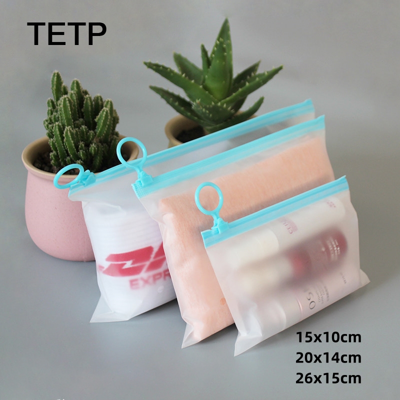 Skincare D'Alba - TETP 반투명 지퍼백 (파란색 손잡이 포함)