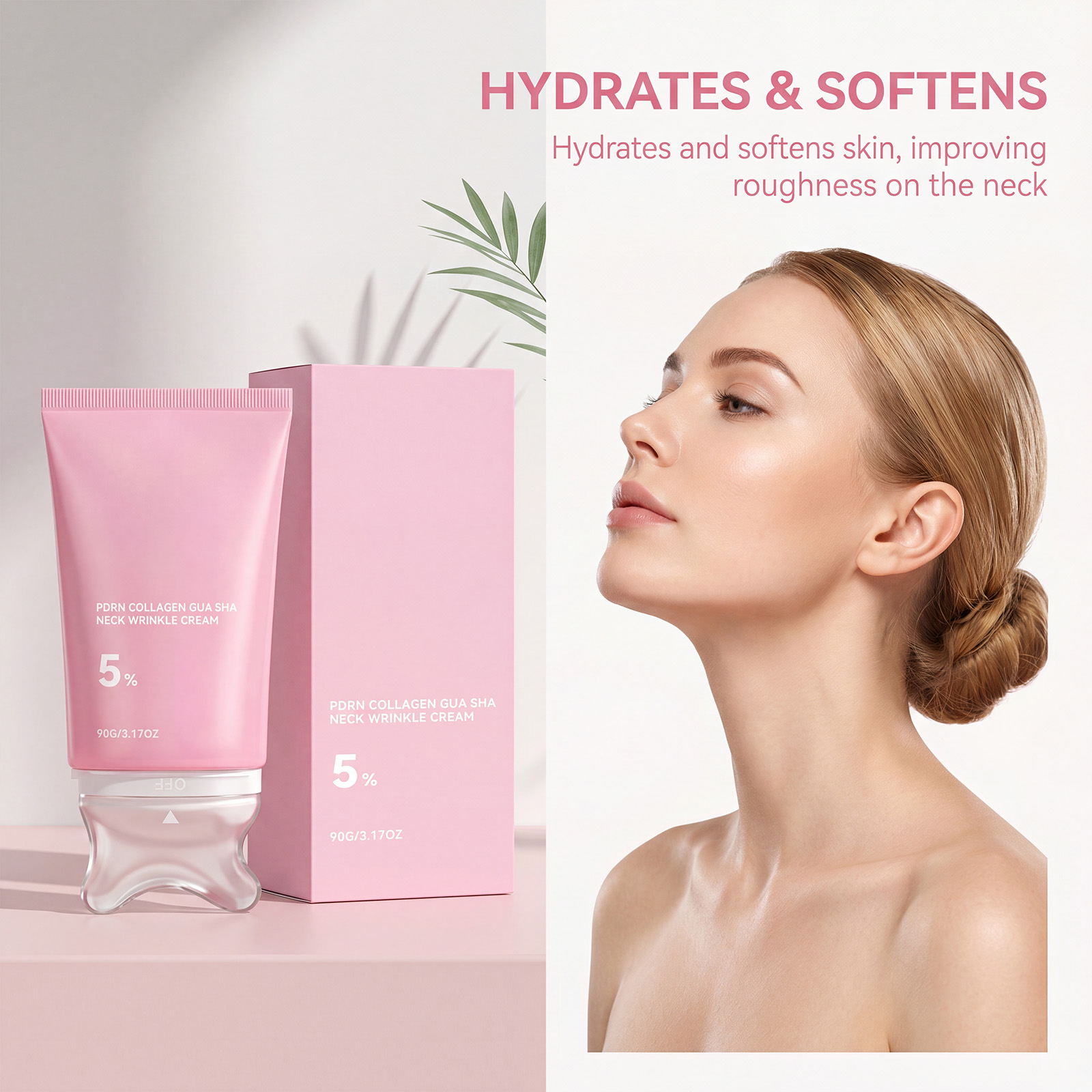 Skincare Glad2Glow - 콜라겐 넥 크림 마사지 목 주름