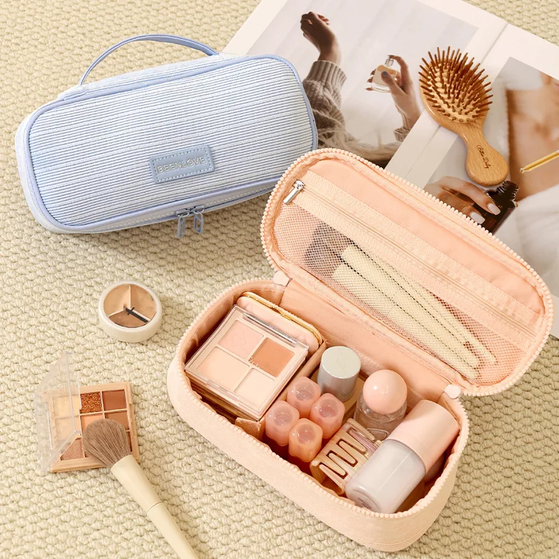 Skincare D'Alba - 2026년 신상 여성용 코듀로이 화장품 가방
