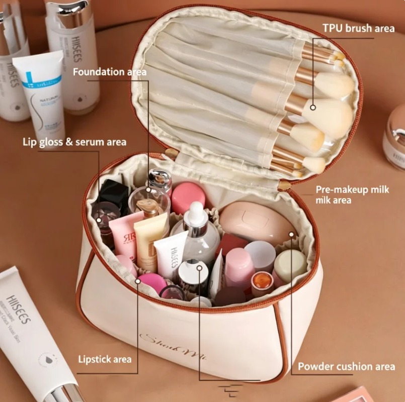 대용량 여행용 메이크업 가방 휴대용 PU 가죽 화장품  - Skincare D'Alba 리뷰 및 가격