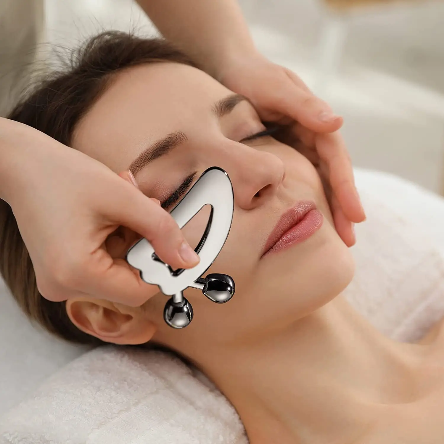 3D 페이셜 롤러 & 구아샤 도구 스테인리스 스틸 마사 - Skincare Scora 리뷰 및 가격