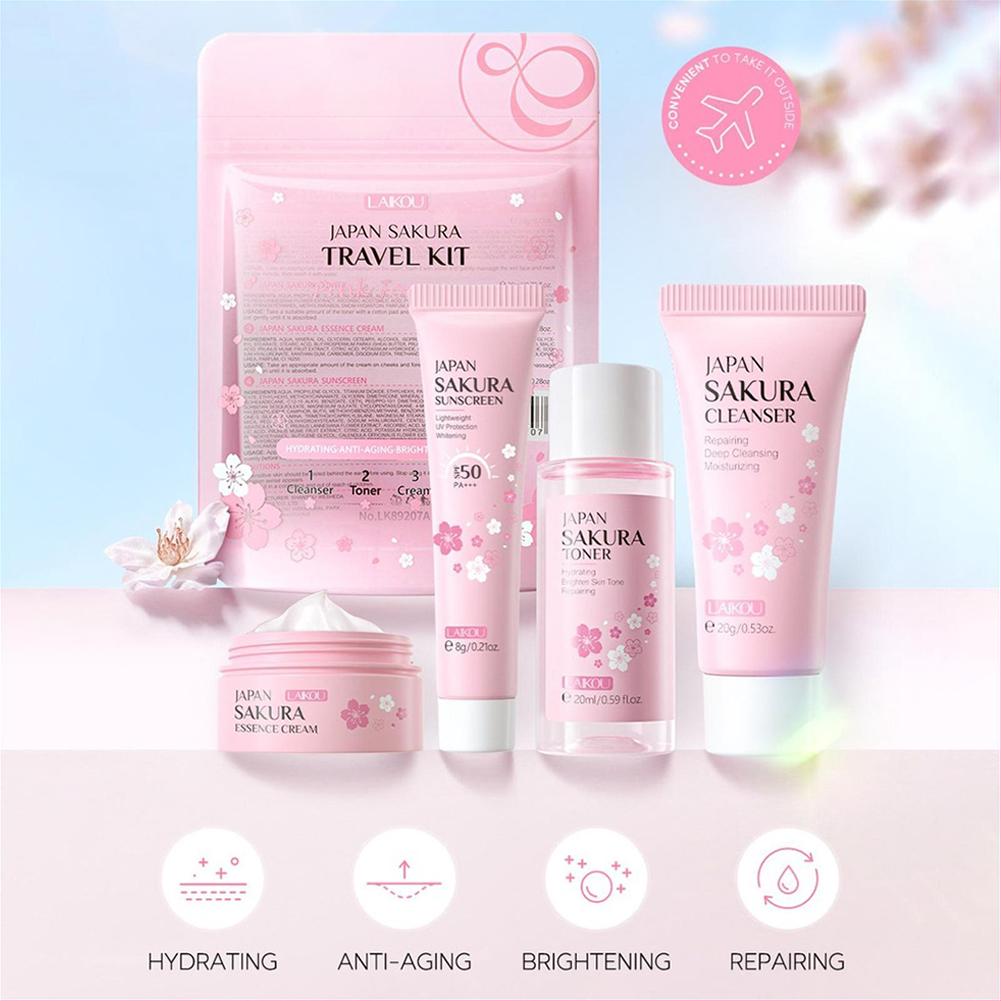 사쿠라 스킨 케어 세트 페이셜 클렌저, 세럼, 토너,  - Skincare Scora 리뷰 및 가격