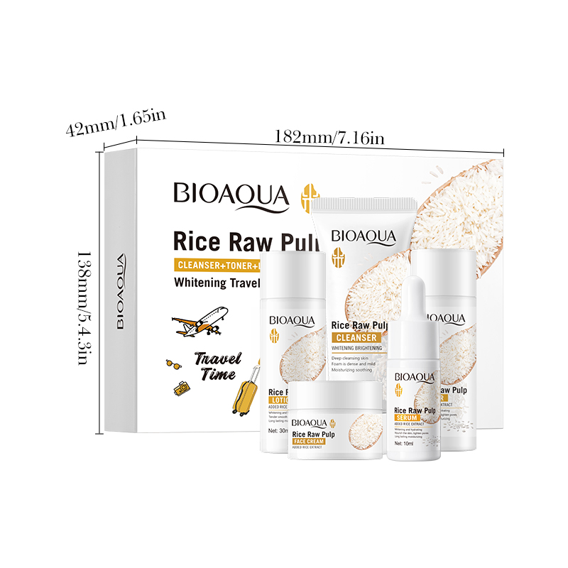 쌀 퓨레 스킨케어 세트 & 미백 화이트닝 수분 보습 페 - Skincare Glad2Glow 리뷰 및 가격